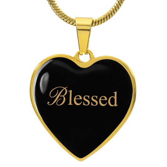 “Blessed” Gold Heart Necklace for Her | Meaningful Valentine's Day, Birthday & Christmas Gift