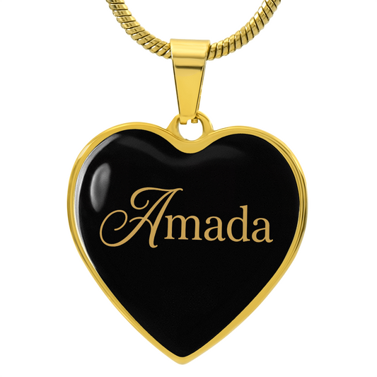 “Amada” Gold Heart Necklace for Her | Meaningful Valentine's Day, Birthday & Christmas Gift